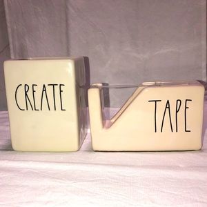 Rae Dunn Create Pencil Holder and Tape Dispenser